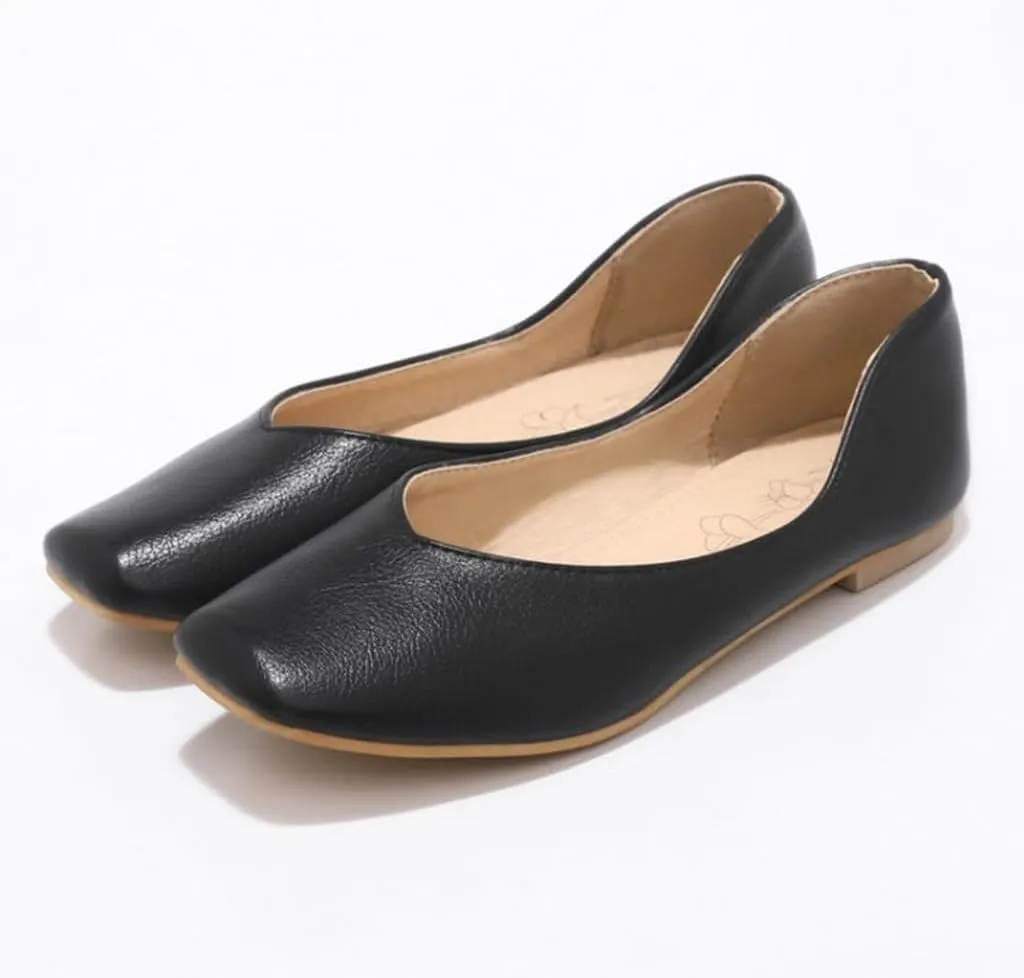 Ballet Flats for Womens Girls Square Toe Comfortable Slip On Soft Walking Loafers Dress Shoes