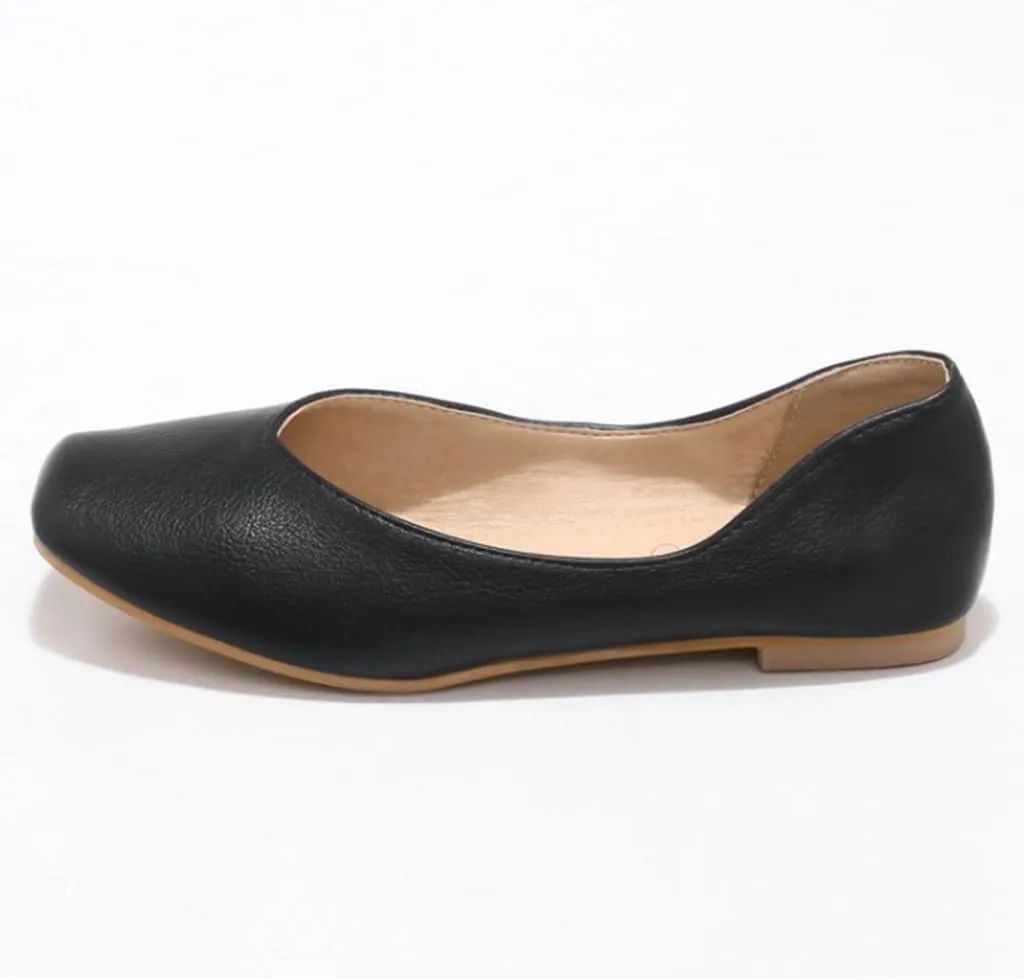 Ballet Flats for Womens Girls Square Toe Comfortable Slip On Soft Walking Loafers Dress Shoes
