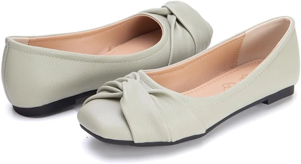 Ballet Flats for Womens Girls Square Toe Soft Comfortable Slip On Ballerina Walking Loafers Dress Shoes