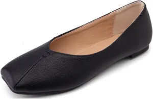 Ballet Flats for Womens Girls Square Toe Soft Comfortable Slip On Ballerina Walking Loafers Dress Shoes
