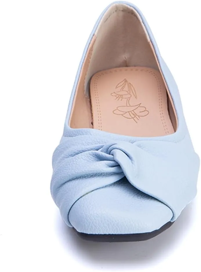 Ballet Flats for Womens Girls Square Toe Soft Comfortable Slip On Ballerina Walking Loafers Dress Shoes