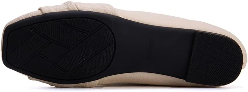 Ballet Flats for Womens Girls Square Toe Soft Comfortable Slip On Ballerina Walking Loafers Dress Shoes