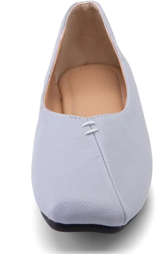 Ballet Flats for Womens Girls Square Toe Soft Comfortable Slip On Ballerina Walking Loafers Dress Shoes