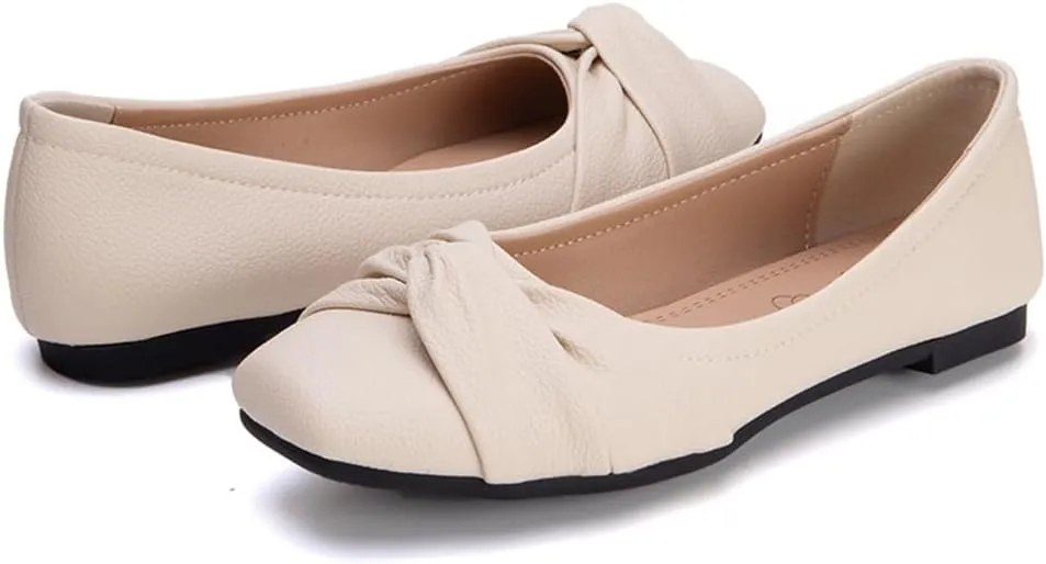 Ballet Flats for Womens Girls Square Toe Soft Comfortable Slip On Ballerina Walking Loafers Dress Shoes