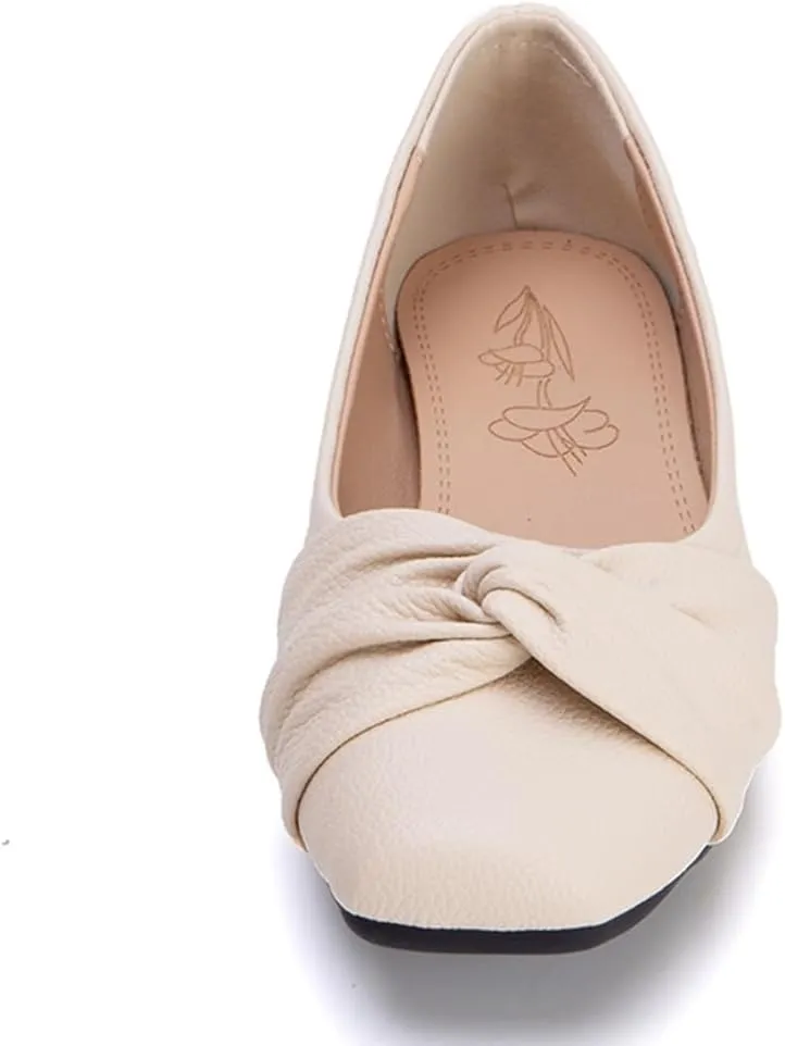 Ballet Flats for Womens Girls Square Toe Soft Comfortable Slip On Ballerina Walking Loafers Dress Shoes