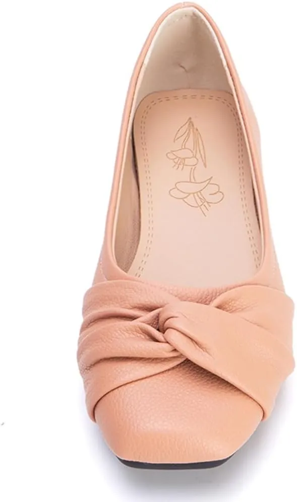 Ballet Flats for Womens Girls Square Toe Soft Comfortable Slip On Ballerina Walking Loafers Dress Shoes