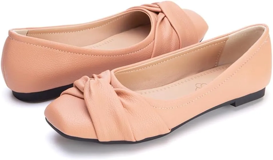Ballet Flats for Womens Girls Square Toe Soft Comfortable Slip On Ballerina Walking Loafers Dress Shoes