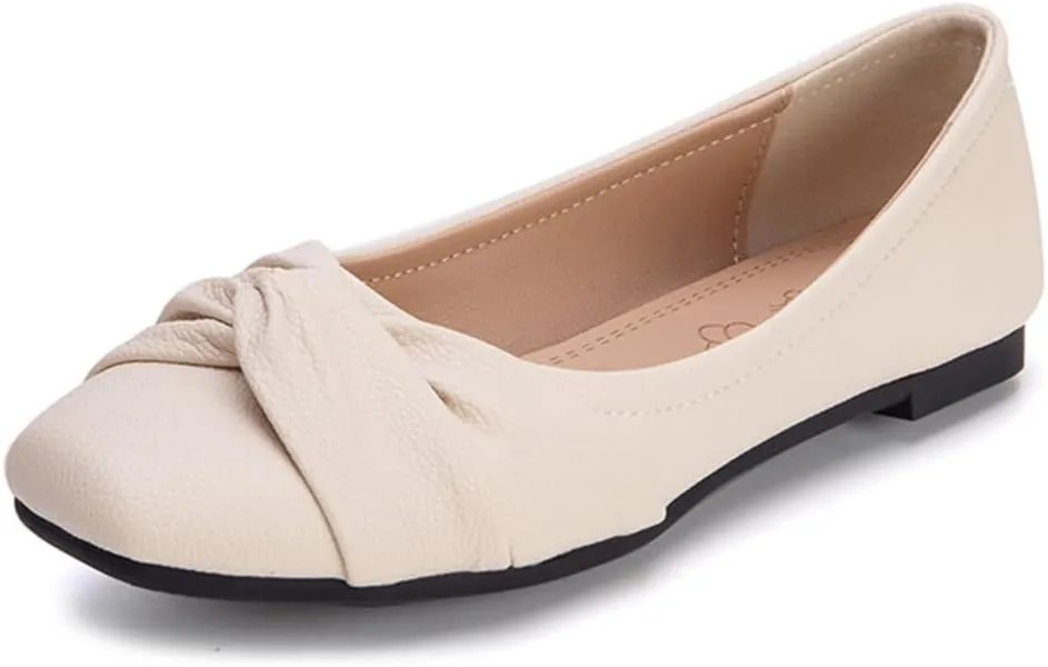 Ballet Flats for Womens Girls Square Toe Soft Comfortable Slip On Ballerina Walking Loafers Dress Shoes