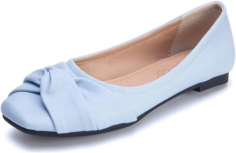 Ballet Flats for Womens Girls Square Toe Soft Comfortable Slip On Ballerina Walking Loafers Dress Shoes