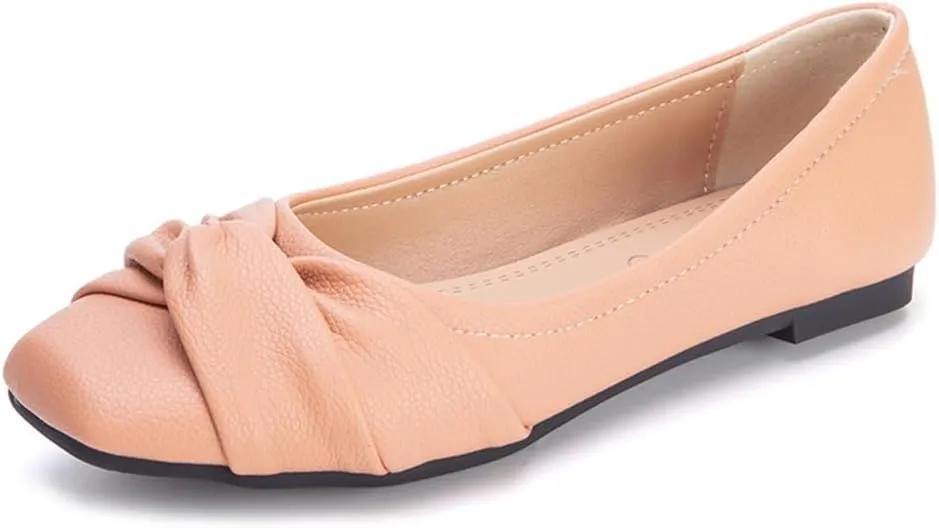 Ballet Flats for Womens Girls Square Toe Soft Comfortable Slip On Ballerina Walking Loafers Dress Shoes