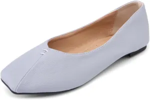 Ballet Flats for Womens Girls Square Toe Soft Comfortable Slip On Ballerina Walking Loafers Dress Shoes