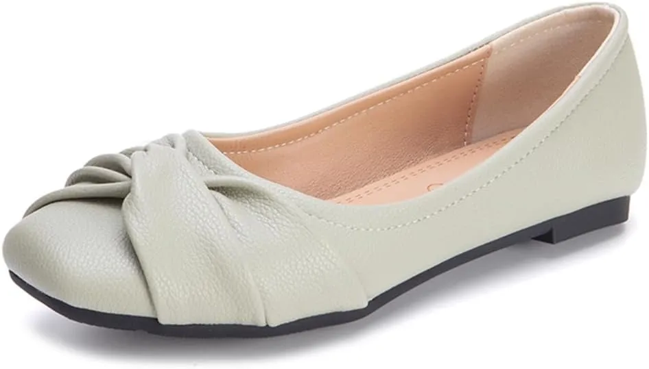 Ballet Flats for Womens Girls Square Toe Soft Comfortable Slip On Ballerina Walking Loafers Dress Shoes