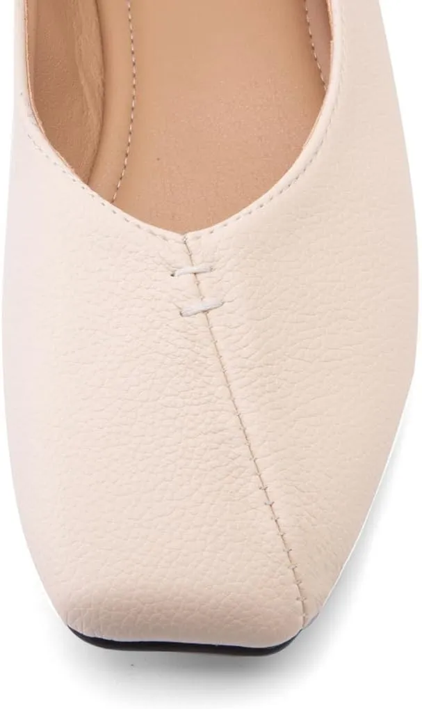 Ballet Flats for Womens Girls Square Toe Soft Comfortable Slip On Ballerina Walking Loafers Dress Shoes