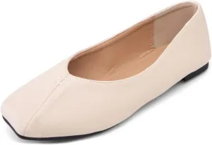 Ballet Flats for Womens Girls Square Toe Soft Comfortable Slip On Ballerina Walking Loafers Dress Shoes