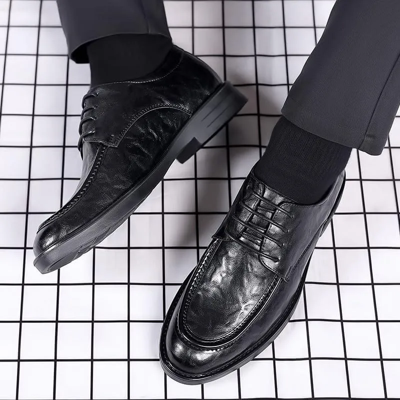 Casual Business Shoes for Men, Dress Shoes Lace Up Formal Black Patent Leather Brogue Shoes for Male Wedding Party Office Oxfords
