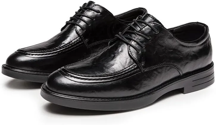 Casual Business Shoes for Men, Dress Shoes Lace Up Formal Black Patent Leather Brogue Shoes for Male Wedding Party Office Oxfords