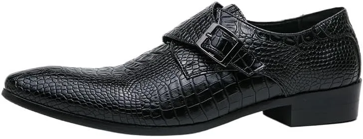 Casual Business Walking Shoes for Men Mens Monk Brogue Shoes Fashion Breathable Leather Black Soft Outdoor Casual Autumn Mules Dress Flats