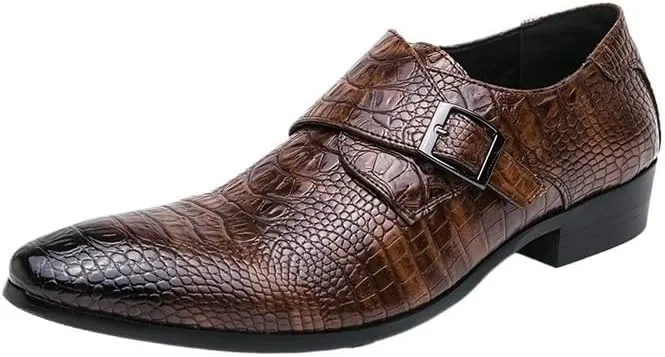 Casual Business Walking Shoes for Men Mens Monk Brogue Shoes Fashion Breathable Leather Black Soft Outdoor Casual Autumn Mules Dress Flats