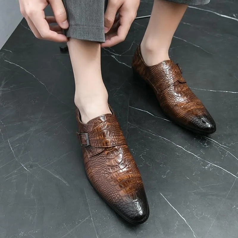 Casual Business Walking Shoes for Men Mens Monk Brogue Shoes Fashion Breathable Leather Black Soft Outdoor Casual Autumn Mules Dress Flats