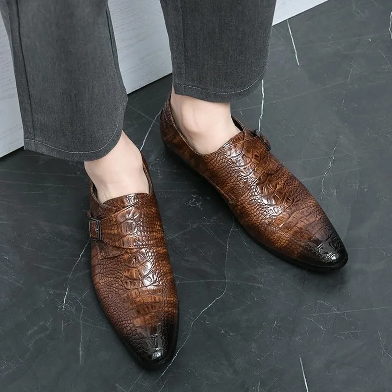 Casual Business Walking Shoes for Men Mens Monk Brogue Shoes Fashion Breathable Leather Black Soft Outdoor Casual Autumn Mules Dress Flats
