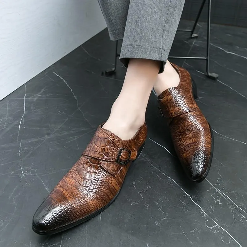Casual Business Walking Shoes for Men Mens Monk Brogue Shoes Fashion Breathable Leather Black Soft Outdoor Casual Autumn Mules Dress Flats