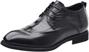 Classic Lace Up Brogue Shoes Men Casual Non-Slip Leather Shoes Mens Formal Oxford Shoes for Wedding