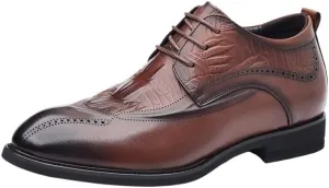 Classic Lace Up Brogue Shoes Men Casual Non-Slip Leather Shoes Mens Formal Oxford Shoes for Wedding
