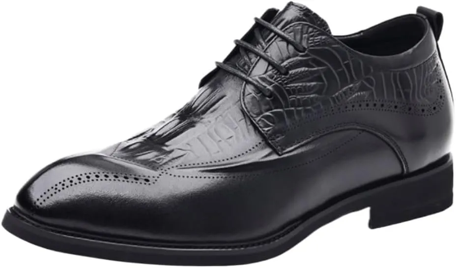 Classic Lace Up Brogue Shoes Men Casual Non-Slip Leather Shoes Mens Formal Oxford Shoes for Wedding
