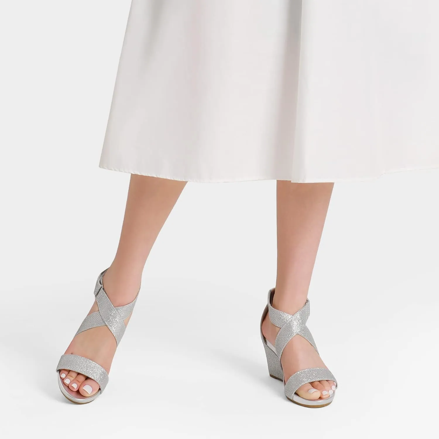 DREAM PAIRS Women's Ankle Strap Wedge Sandals, Comfortable Open Toe Summer Dress Shoes