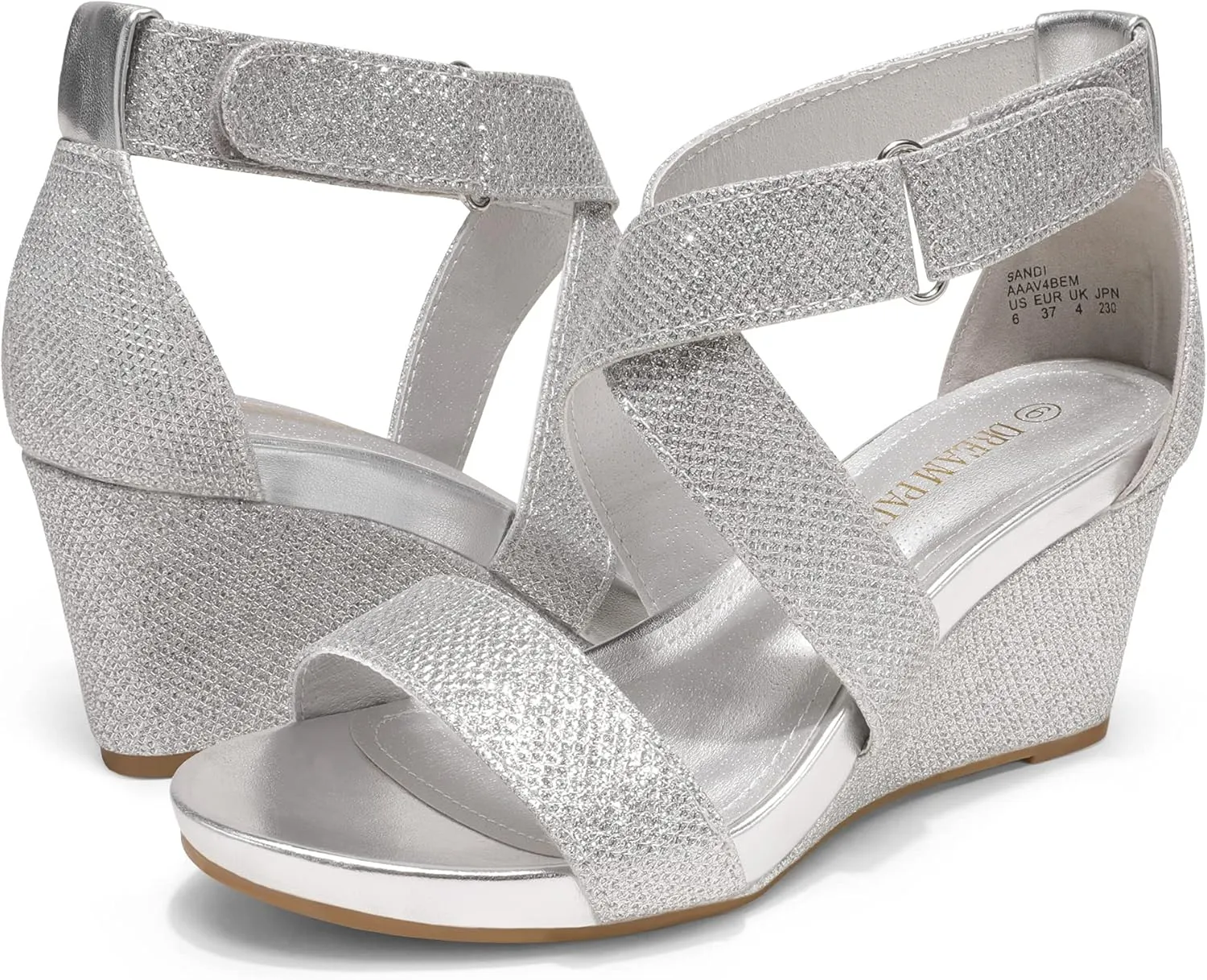 DREAM PAIRS Women's Ankle Strap Wedge Sandals, Comfortable Open Toe Summer Dress Shoes