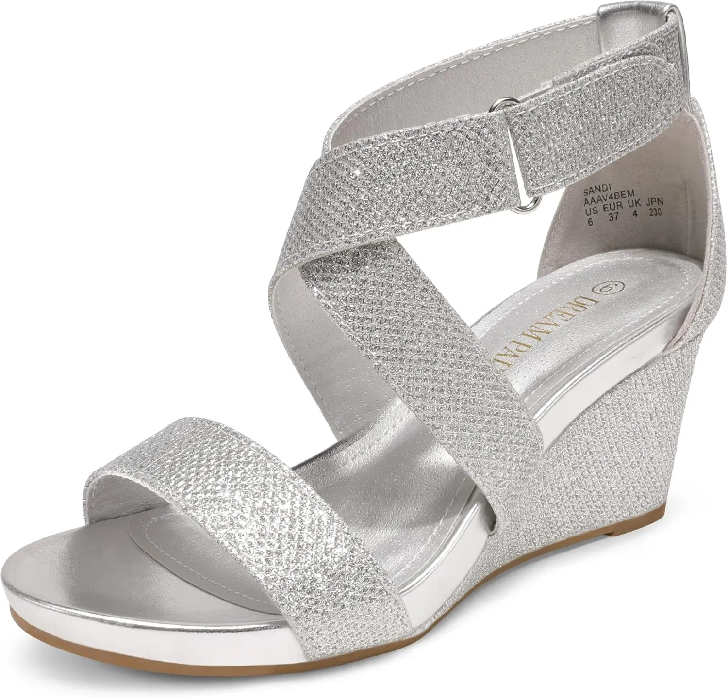 DREAM PAIRS Women's Ankle Strap Wedge Sandals, Comfortable Open Toe Summer Dress Shoes