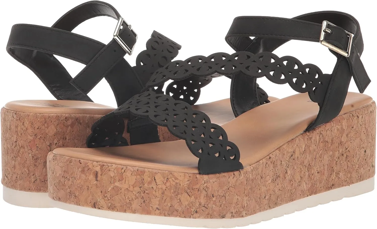 EVANS Women's Wide Fit Emma Flatform