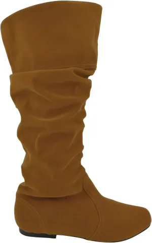 Fashion Knee High Perforated Women Boots Faux Leather