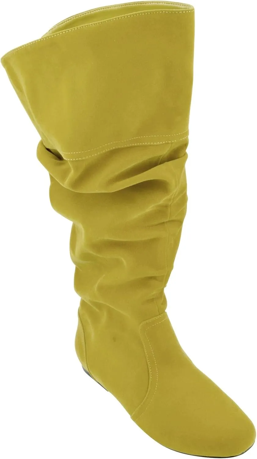 Fashion Knee High Perforated Women Boots Faux Leather