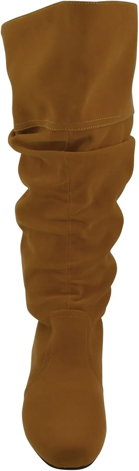 Fashion Knee High Perforated Women Boots Faux Leather