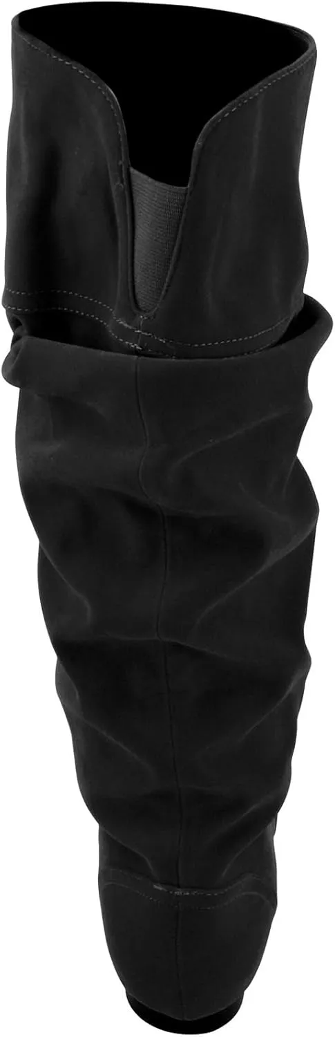 Fashion Knee High Perforated Women Boots Faux Leather