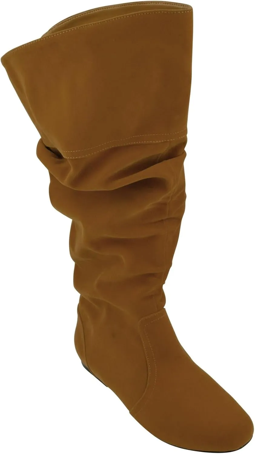 Fashion Knee High Perforated Women Boots Faux Leather