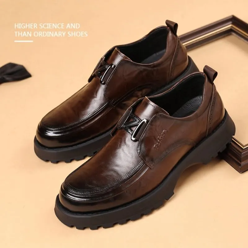 Formal Leather Men's Dress Loafer Men's Loafers Slip-On Shoes with Non-Slip Sole for Business Dinners