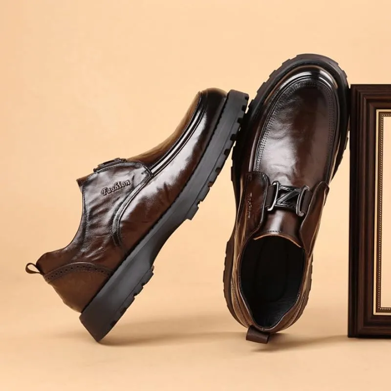 Formal Leather Men's Dress Loafer Men's Loafers Slip-On Shoes with Non-Slip Sole for Business Dinners