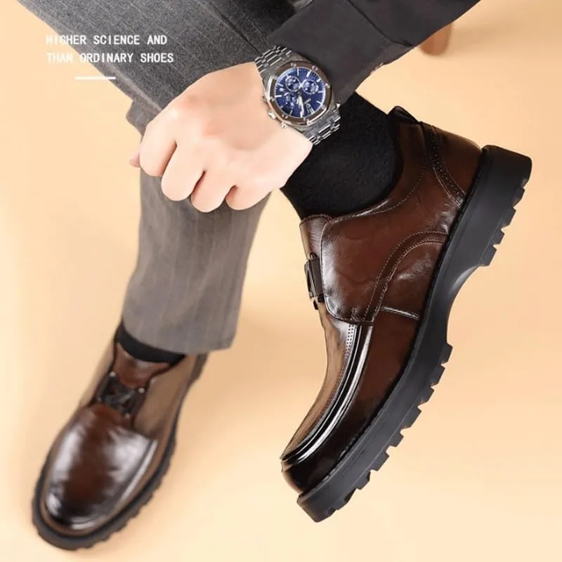 Formal Leather Men's Dress Loafer Men's Loafers Slip-On Shoes with Non-Slip Sole for Business Dinners