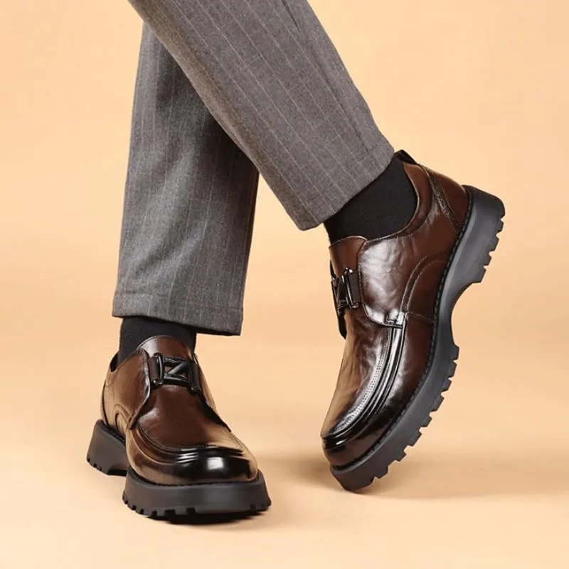 Formal Leather Men's Dress Loafer Men's Loafers Slip-On Shoes with Non-Slip Sole for Business Dinners