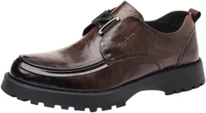 Formal Leather Men's Dress Loafer Men's Loafers Slip-On Shoes with Non-Slip Sole for Business Dinners