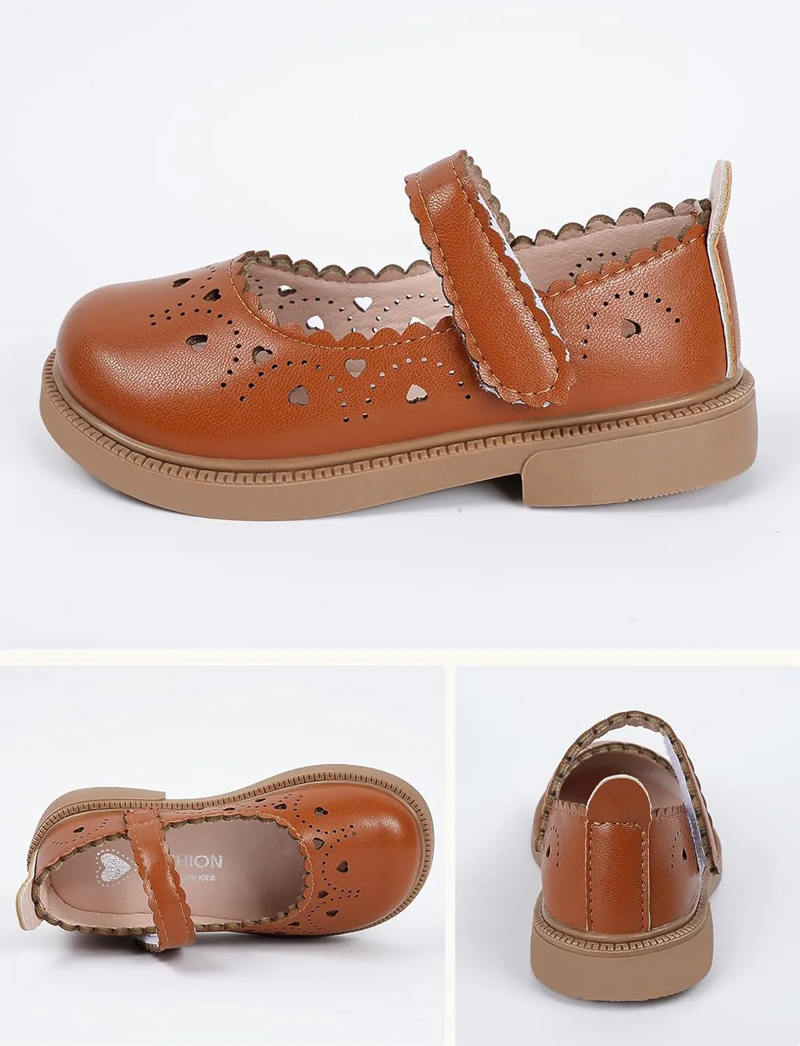 Happy Cherry Toddler Girl Hollow Mary Jane Dress Shoes Little Girl Ballet Flats School Uniform Shoes for Wedding Party