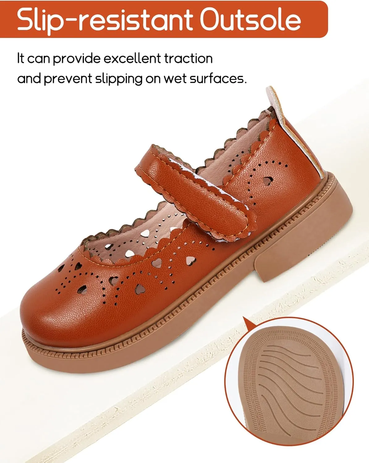 Happy Cherry Toddler Girl Hollow Mary Jane Dress Shoes Little Girl Ballet Flats School Uniform Shoes for Wedding Party