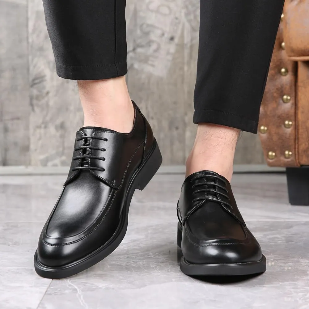 Italian Men's Black Dress Shoes, Patent Leather Oxfords, Slip On Business Shoes, Lace-up Brogue Shoes for Men, Formal Party Shoes