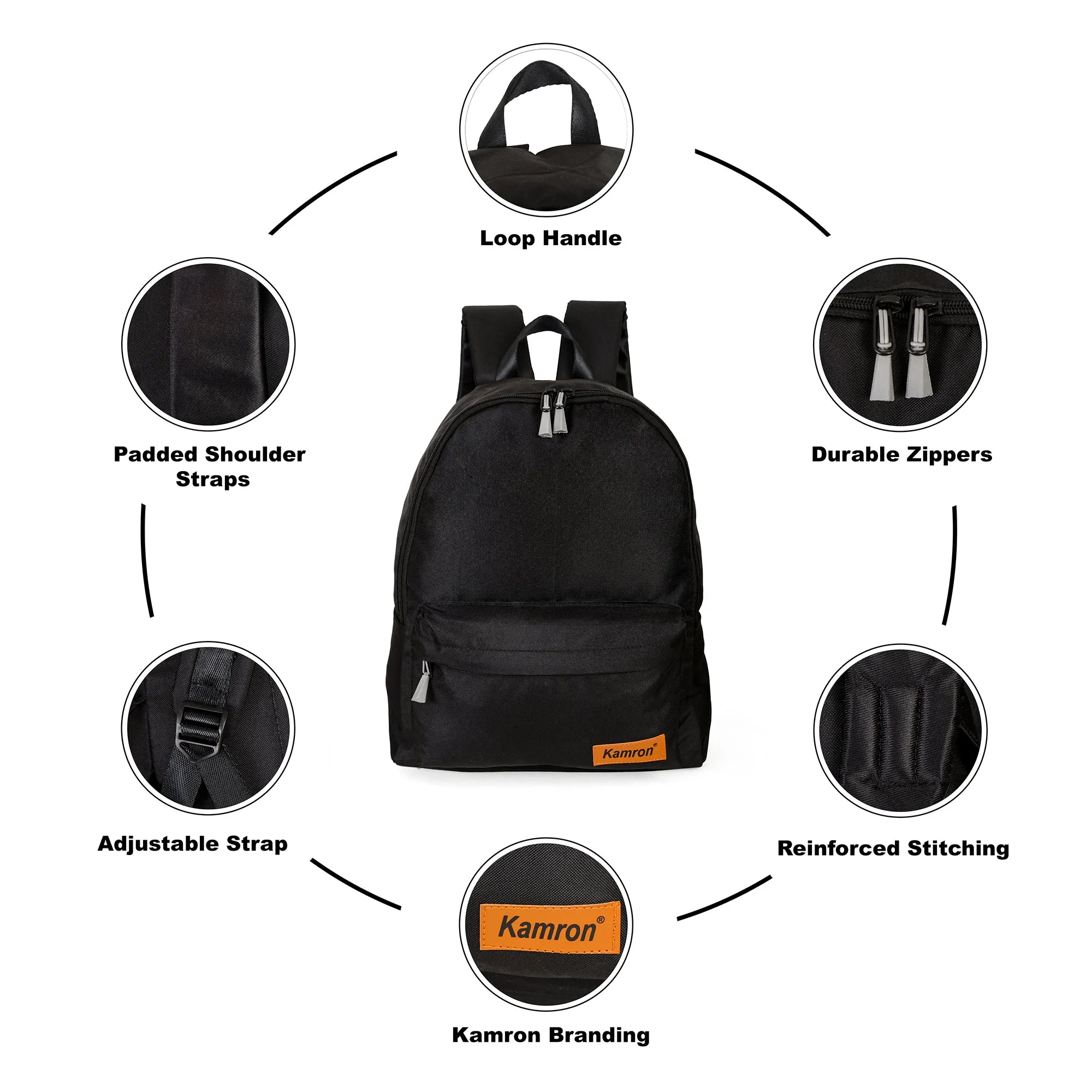 Kamron Series 1 Casual Backpack - 20 ltrs (Black)