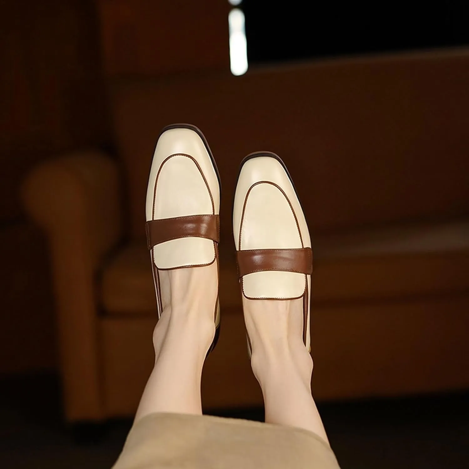 Loafers for Women Spring Women's Casual Round Toe Flat Shoes Comfortable Stylish Footwear for Everyday Wear