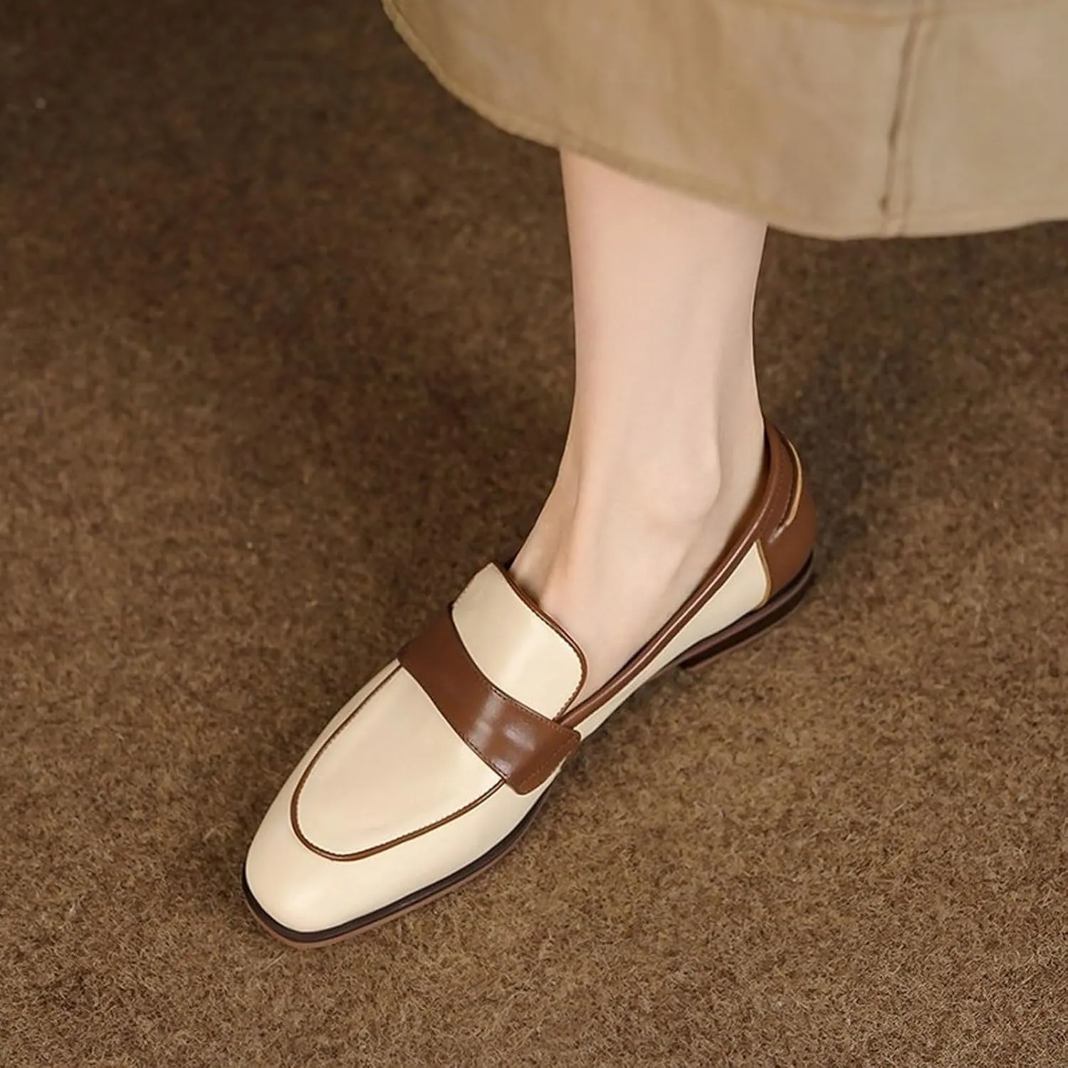 Loafers for Women Spring Women's Casual Round Toe Flat Shoes Comfortable Stylish Footwear for Everyday Wear