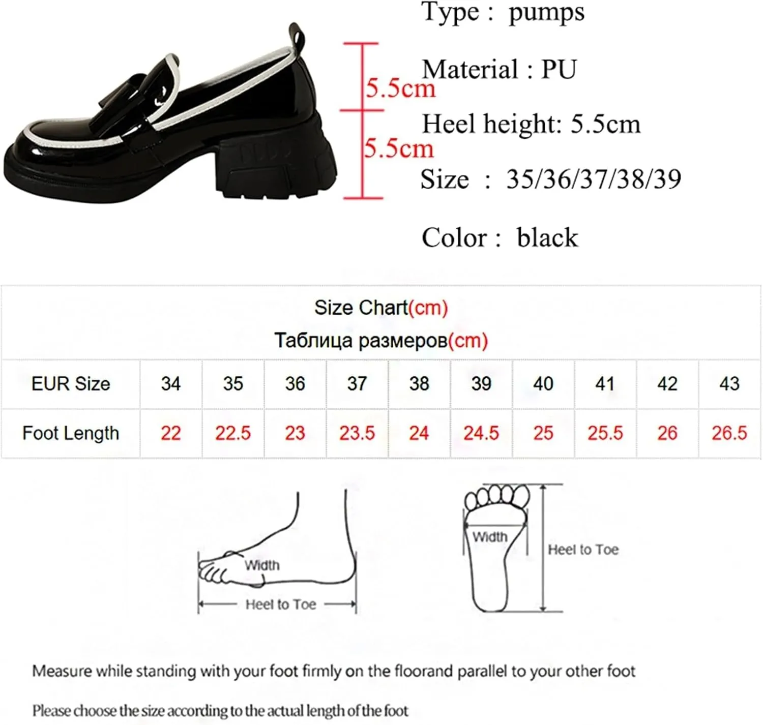Loafers for Women Women’s Square Toe Chunky Loafers Autumn Patent Leather Platform Heels with Bowknot Slip-On Design