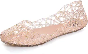 LUXINYU Women's Bird Nest Jelly Ballet Flats Hollow Out Sandals Flat Slip On Loafers
